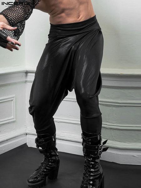 pants incerun men pants solid elastic high waist joggers pu leather fashion casual trousers men streetwear drop crotch pants s5xl, Black
pants incerun men pants solid elastic high waist joggers pu leather fashion casual trousers men streetwear drop crotch pants s5xl, Black