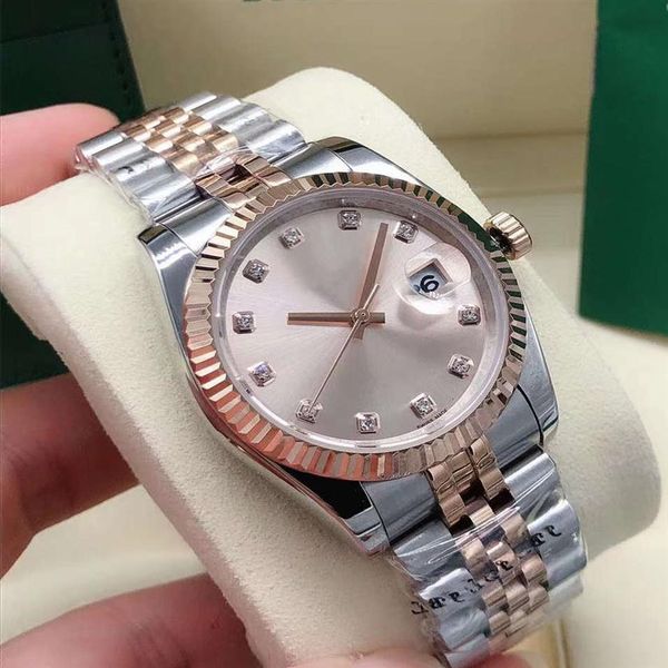36mm rose gold fashion mens womens watch sapphire date mechanical automatic watches ladies dress stainless steel stra159j, Slivery;brown
36mm rose gold fashion mens womens watch sapphire date mechanical automatic watches ladies dress stainless steel stra159j, Slivery;brown