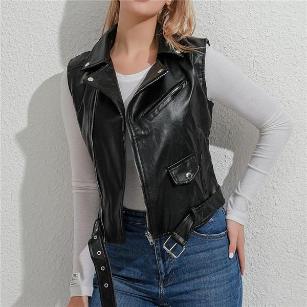 vests autumn punk women waistcoat spring pu leather motorcycle vest cool girl coat sleeveless zipper turn down collar vests, Black;white
vests autumn punk women waistcoat spring pu leather motorcycle vest cool girl coat sleeveless zipper turn down collar vests, Black;white
