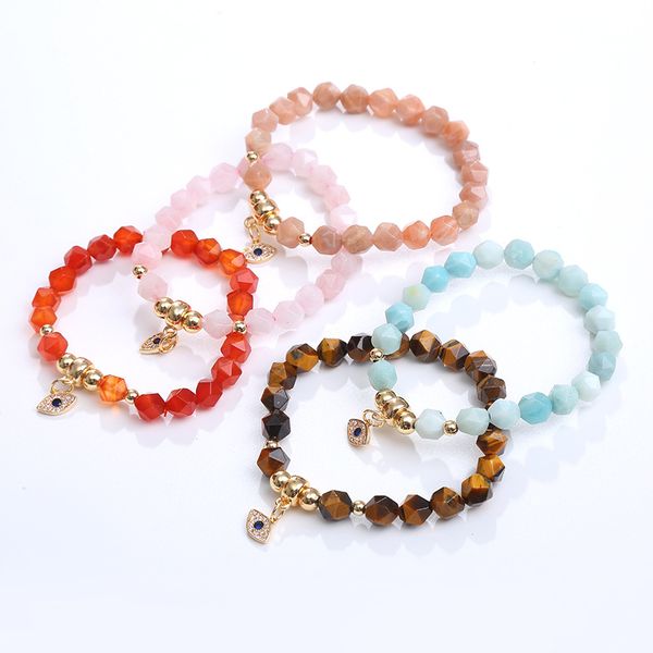 2023 natural faceted stone eye charm bracelet handmade friendship bracelet, Golden;silver
2023 natural faceted stone eye charm bracelet handmade friendship bracelet, Golden;silver