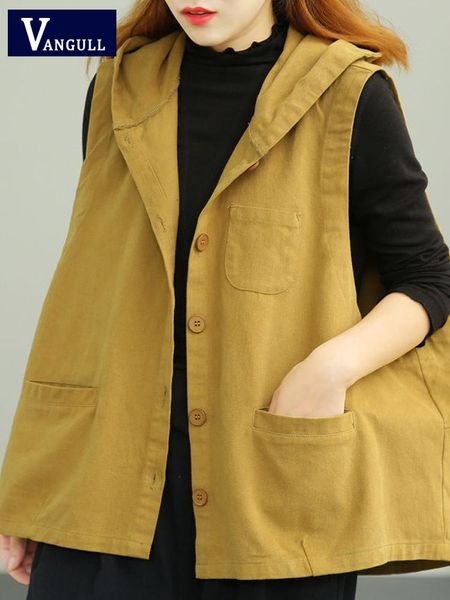 vests vangull fashion yellow hoodes vest women sleeveless pockets streetwear loose female vest solid sigle breasted waistcoat, Black;white
vests vangull fashion yellow hoodes vest women sleeveless pockets streetwear loose female vest solid sigle breasted waistcoat, Black;white