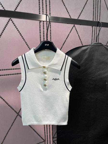 23ss womens tanks camis womens designer clothing vest camis tank camisole vests color matching lapels polo shirt embroidery knitted vest wom, White
23ss womens tanks camis womens designer clothing vest camis tank camisole vests color matching lapels polo shirt embroidery knitted vest wom, White