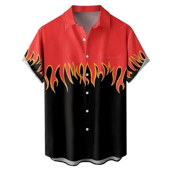 men's casual shirts fire print for men fashion short sleeve hawaiian lapel high-quality button beach vacation blouse 230421, White;black
men's casual shirts fire print for men fashion short sleeve hawaiian lapel high-quality button beach vacation blouse 230421, White;black