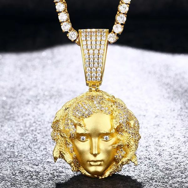 cross border selling ins european and american new medusa pendant with micro inlaid zircon hip-hop hiphop trendsetter accessories, Silver
cross border selling ins european and american new medusa pendant with micro inlaid zircon hip-hop hiphop trendsetter accessories, Silver