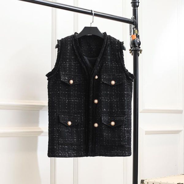vests 2022 autumn new allmatching slim fit solid vest tweed waistcoat jacket vest women's fashion spring cardigan outerwear, Black;white
vests 2022 autumn new allmatching slim fit solid vest tweed waistcoat jacket vest women's fashion spring cardigan outerwear, Black;white