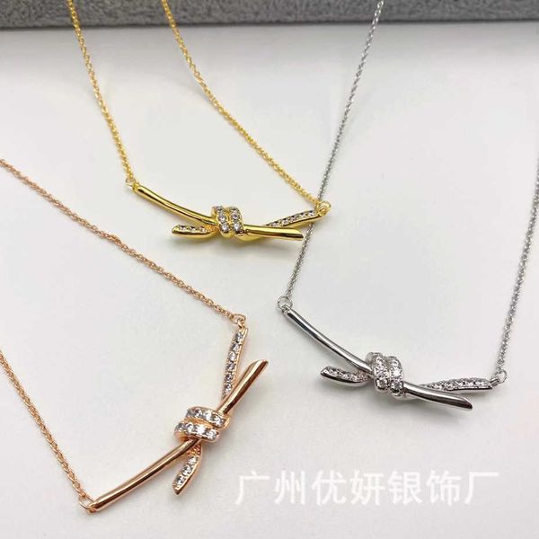 designer925 silver plated 18k rose gold knot necklace with diamond twist and gu ailing same style collar chain premium, Black
designer925 silver plated 18k rose gold knot necklace with diamond twist and gu ailing same style collar chain premium, Black