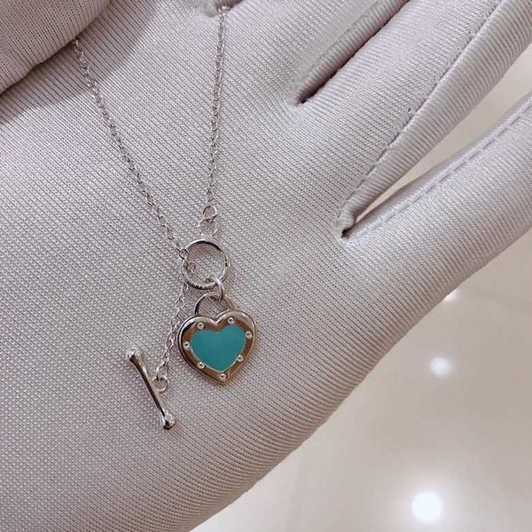 tiffy original fashion enamel heart necklace 925 sterling silver blue pendant love collar chain valentine's day gift, Black
tiffy original fashion enamel heart necklace 925 sterling silver blue pendant love collar chain valentine's day gift, Black