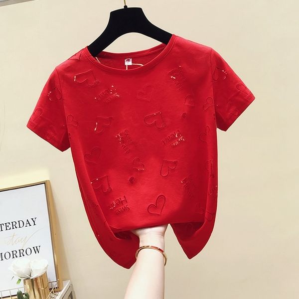 women's t-shirt summer korean hollow out sweet heart t shirt women short sleeve fashion slim tee shirt femme ins 230421, White
women's t-shirt summer korean hollow out sweet heart t shirt women short sleeve fashion slim tee shirt femme ins 230421, White