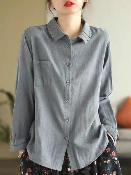Women's Blouses Women's Spring And Summer Literary Artistic Temperament Fashion Loose All-match Solid Color Oversized Single Breasted, Khaki
Women's Blouses Women's Spring And Summer Literary Artistic Temperament Fashion Loose All-match Solid Color Oversized Single Breasted, Khaki