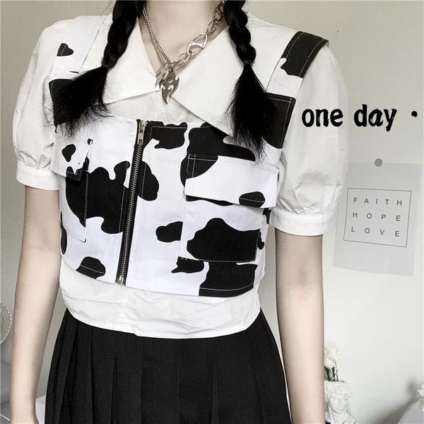 tanks cow printed vintage crop preppy style y2k tank women sleeveless cropped tees korean fashion summer cami streetwear vest, Black;white
tanks cow printed vintage crop preppy style y2k tank women sleeveless cropped tees korean fashion summer cami streetwear vest, Black;white