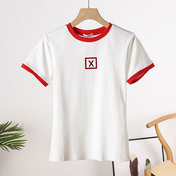 cotton women's t-shirt alphabet shirt printed women's summer t-shirt 2023 new design sense sweet top, White
cotton women's t-shirt alphabet shirt printed women's summer t-shirt 2023 new design sense sweet top, White