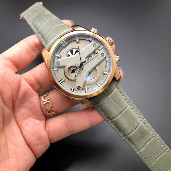 business men's watches 43mm dial leather strap automatic date quartz watch men's gift relogios masculinos ob4015238q, Slivery;brown
business men's watches 43mm dial leather strap automatic date quartz watch men's gift relogios masculinos ob4015238q, Slivery;brown