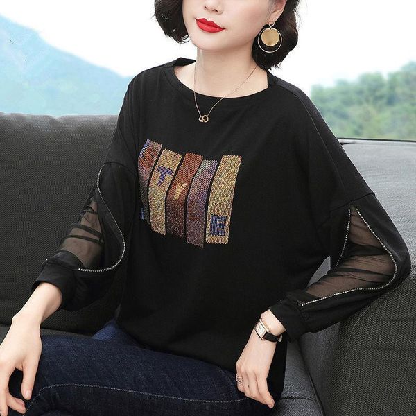 t-shirt fashion diamonds batwing sleeve casual women's clothing spring autumn korean gauze spliced solid color tshirt pullovers, White
t-shirt fashion diamonds batwing sleeve casual women's clothing spring autumn korean gauze spliced solid color tshirt pullovers, White