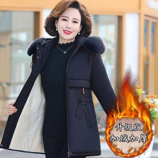 leather fashion winter mother's hooded cotton jacket plus size 5xl plus velvet thick warm loose long coat windproof outerwear parkas, Black
leather fashion winter mother's hooded cotton jacket plus size 5xl plus velvet thick warm loose long coat windproof outerwear parkas, Black