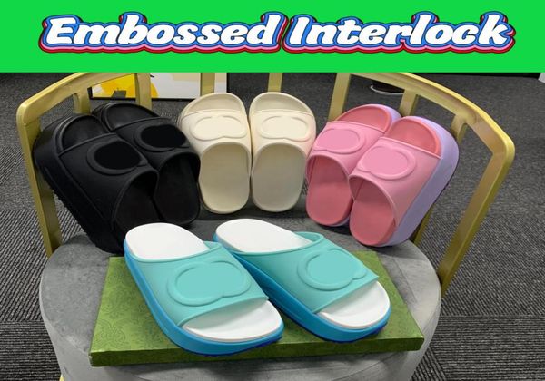 designer slippers embossed interlock platform rubber slide sandals luxury beach slippers women shoes black blue pink purple ivory 2123736
designer slippers embossed interlock platform rubber slide sandals luxury beach slippers women shoes black blue pink purple ivory 2123736