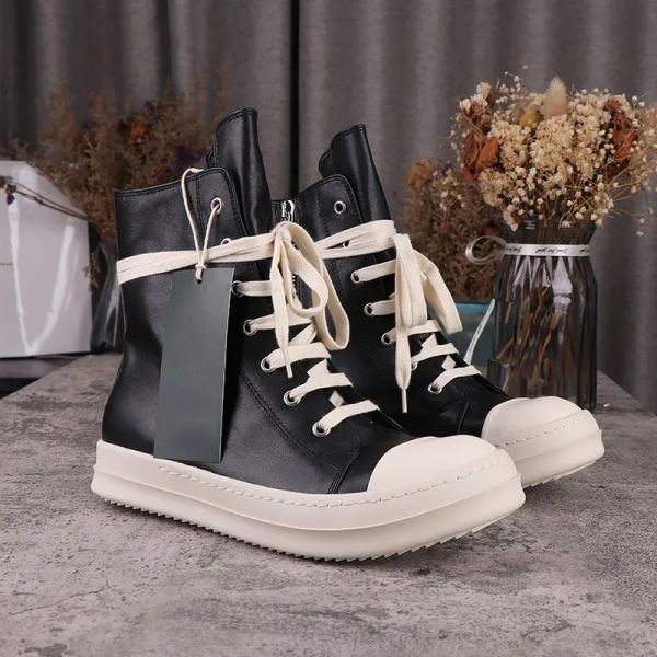 kids men 's casual shoes rick fashion women 's sneakers with box blcak leather sneaker owens rubber lace -up size 34 -48, Black
kids men 's casual shoes rick fashion women 's sneakers with box blcak leather sneaker owens rubber lace -up size 34 -48, Black