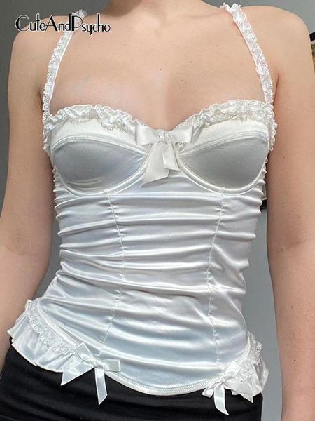 t-shirt cuteandpsycho milkmaid corset camisole y2k bow aesthetic frill patchwork chic clubwear solid backless summer bustiers, White
t-shirt cuteandpsycho milkmaid corset camisole y2k bow aesthetic frill patchwork chic clubwear solid backless summer bustiers, White