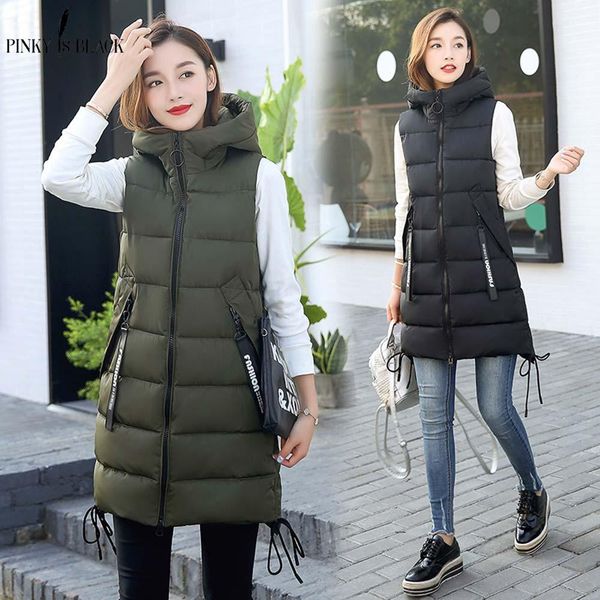 vests pinkyisblack autumn winter vest women waistcoat 2021 female sleeveless vest jacket hooded warm long vest coat colete feminino, Black;white
vests pinkyisblack autumn winter vest women waistcoat 2021 female sleeveless vest jacket hooded warm long vest coat colete feminino, Black;white