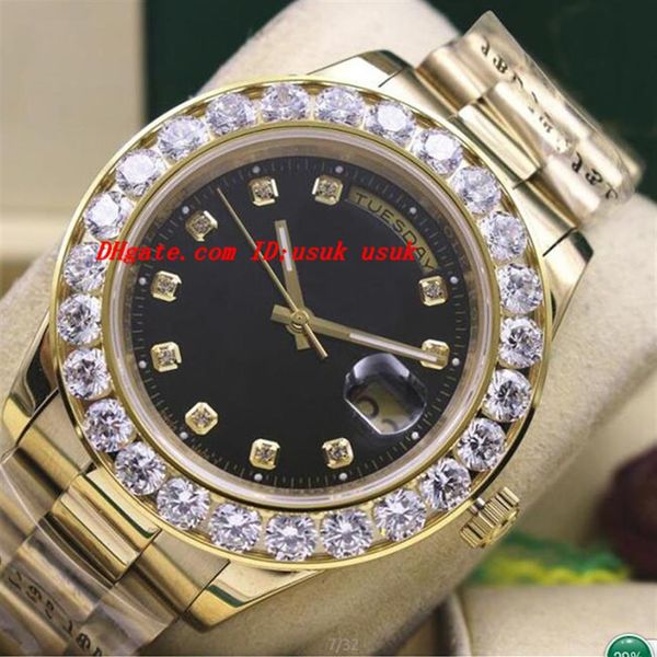 luxury wristwatch 2017 18k yellow gold black dial 41mm 18038 bigger diamond bezel automatic mechanical men watches 566, Slivery;brown
luxury wristwatch 2017 18k yellow gold black dial 41mm 18038 bigger diamond bezel automatic mechanical men watches 566, Slivery;brown