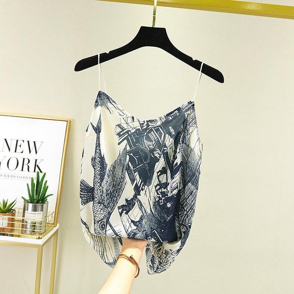 tanks 2022 women vintage print tank satin women boho casual female women summer camisole camis clothes for women, Black;white
tanks 2022 women vintage print tank satin women boho casual female women summer camisole camis clothes for women, Black;white