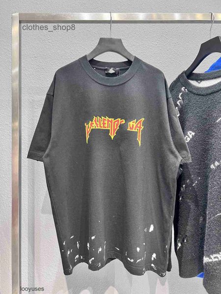 men tshirt fashion balenciga high paris lightning letter splash printing heavy industry water worn holes men's women's loose short, White;black
men tshirt fashion balenciga high paris lightning letter splash printing heavy industry water worn holes men's women's loose short, White;black