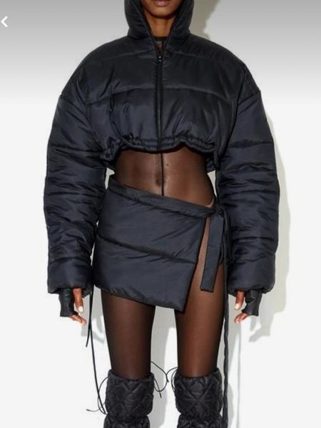 leather new autumn and winter solid color zipper sleeve finger longsleeved standup collar tie short skirt cotton coat women's suit, Black
leather new autumn and winter solid color zipper sleeve finger longsleeved standup collar tie short skirt cotton coat women's suit, Black