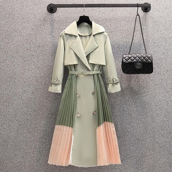 raincoats chic womens hit color windbreaker spring fall korean loose long overcoat female british pleated trench coat with belt, Black
raincoats chic womens hit color windbreaker spring fall korean loose long overcoat female british pleated trench coat with belt, Black