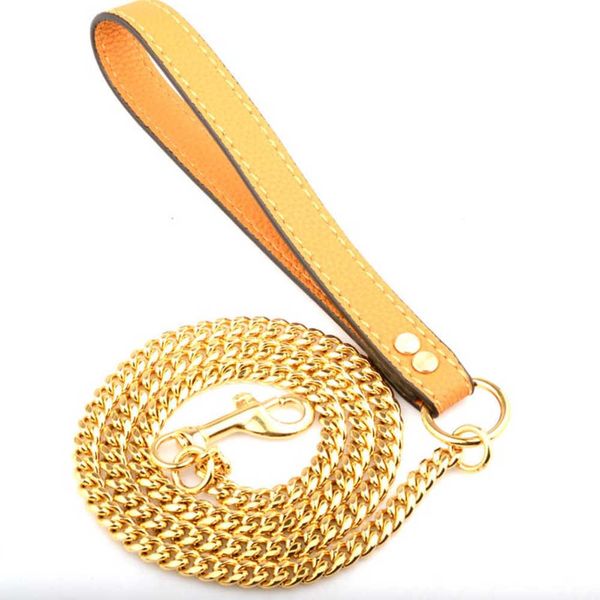 accessories stainless steel pet gold chain dog leashes leather handle portable leash rope straps puppy cat training slip collar supplies mot, Silver
accessories stainless steel pet gold chain dog leashes leather handle portable leash rope straps puppy cat training slip collar supplies mot, Silver