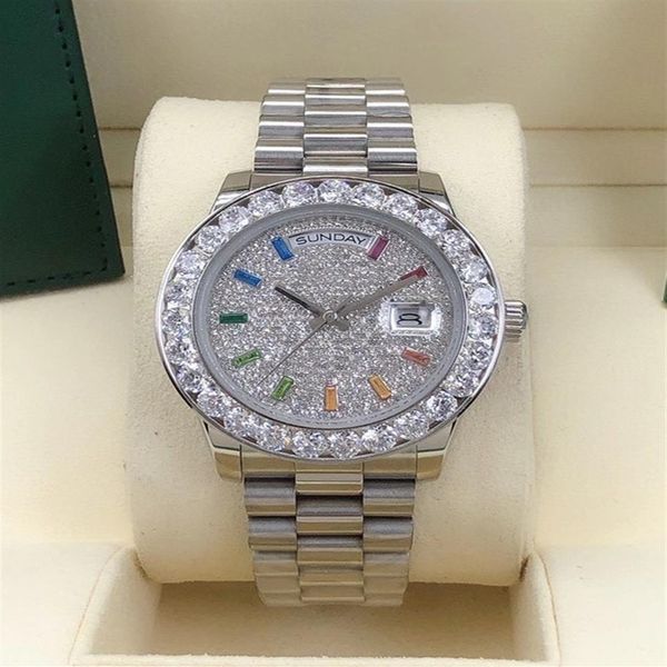 fashion men's watch exquisite luxury big diamond 41mm automatic 2813 mechanical stainless steel strap calendar date style322f, Slivery;brown
fashion men's watch exquisite luxury big diamond 41mm automatic 2813 mechanical stainless steel strap calendar date style322f, Slivery;brown