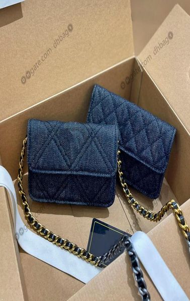 15x8cm womens french 19 woc designer wallets blue denim diamond pattern quilted luxury handbag gold hardware shoulder crossbody co5974217, Red;black
15x8cm womens french 19 woc designer wallets blue denim diamond pattern quilted luxury handbag gold hardware shoulder crossbody co5974217, Red;black