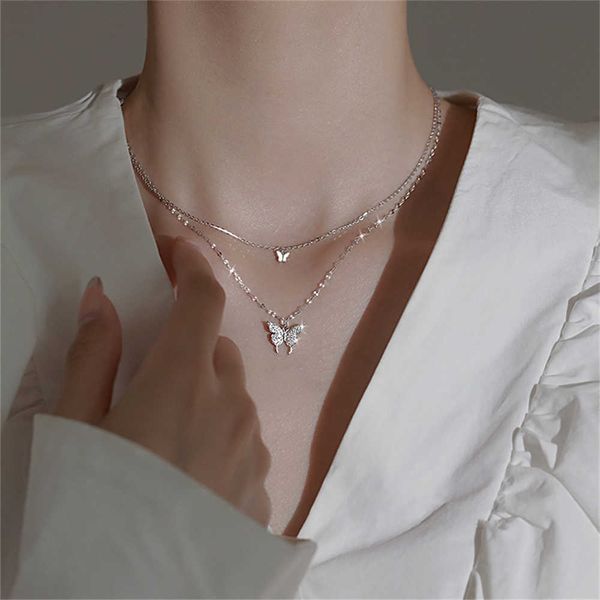 pendant necklaces fashion new shiny butterfly necklace for women stainless steel animal double layer clavicle chain pendant necklaces jewelr, Silver
pendant necklaces fashion new shiny butterfly necklace for women stainless steel animal double layer clavicle chain pendant necklaces jewelr, Silver