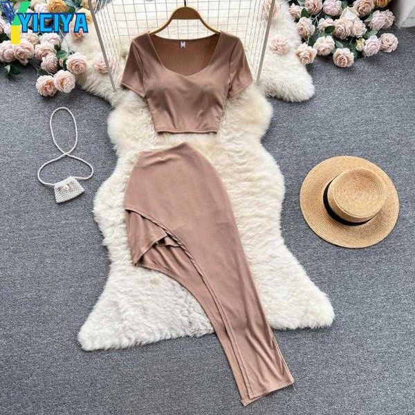 yiciya women's tracksuits foamlina 2023 summer women two piece set v neck short sleeve cropped t shirt and elastic waist irregular shor, Gray
yiciya women's tracksuits foamlina 2023 summer women two piece set v neck short sleeve cropped t shirt and elastic waist irregular shor, Gray