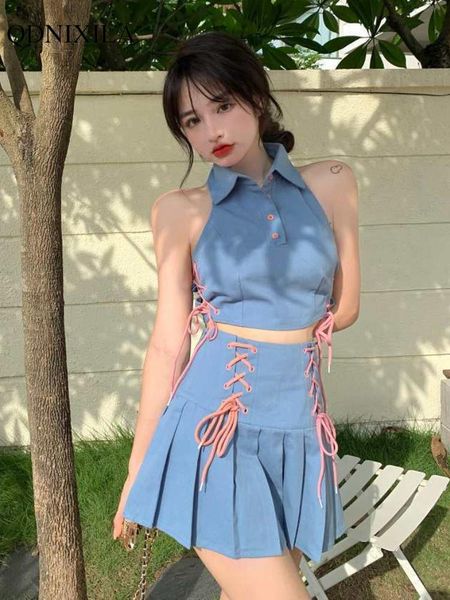 dress 2022 summer women's skirt set chic elegant fashion pleated skirt strap backless sleeveless tank skirt 2piece set dress sets, White
dress 2022 summer women's skirt set chic elegant fashion pleated skirt strap backless sleeveless tank skirt 2piece set dress sets, White
