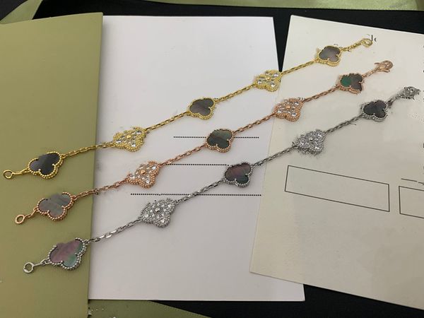 with box classic designer grey 4/leafs clover charm bracelet 18k gold stainless steel jewelry luxury bracelets for women gift party wedding, Golden;silver
with box classic designer grey 4/leafs clover charm bracelet 18k gold stainless steel jewelry luxury bracelets for women gift party wedding, Golden;silver