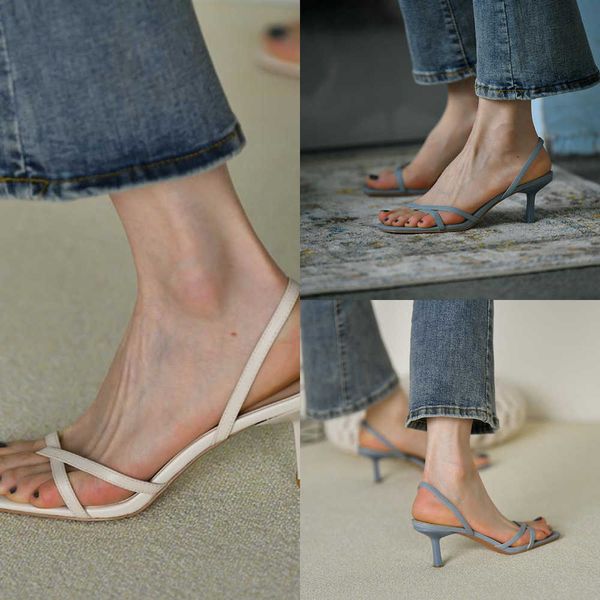 sandals women's sandals narrow band solid color all-match back strap ladies high heel sandal rome blue white classic retro female shoes, Black
sandals women's sandals narrow band solid color all-match back strap ladies high heel sandal rome blue white classic retro female shoes, Black