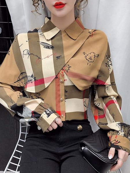 shirts women spring autumn blouses shirts lady fashion casual long sleeve turndown collar plaid stripes blusas, White
shirts women spring autumn blouses shirts lady fashion casual long sleeve turndown collar plaid stripes blusas, White