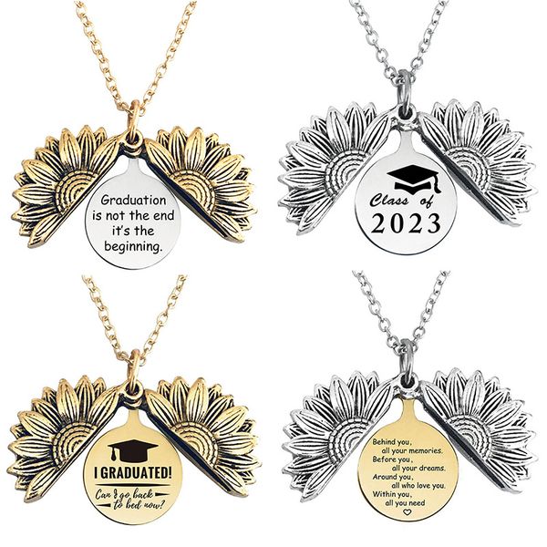 sunflower pendant necklace 2023 graduation necklace school graduation gift, Silver
sunflower pendant necklace 2023 graduation necklace school graduation gift, Silver