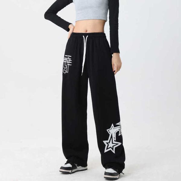 men's pants hip hop streetwear oversize jogging sweatpants women new drstring elastic waist stars wide leg baggy casual sports trousers, Black
men's pants hip hop streetwear oversize jogging sweatpants women new drstring elastic waist stars wide leg baggy casual sports trousers, Black