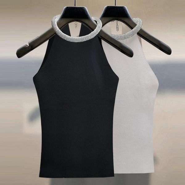 tanks spring and summer aw wang women's new sleeveless slim tanks round neck diamond hanging neck knitted camisole top, Black;white
tanks spring and summer aw wang women's new sleeveless slim tanks round neck diamond hanging neck knitted camisole top, Black;white