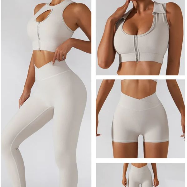 new fashion yoga outfits workout clothes for women seamless ribbed cutout zipper crop tank shorts stretch sports leggings yoga set outfi, White;red
new fashion yoga outfits workout clothes for women seamless ribbed cutout zipper crop tank shorts stretch sports leggings yoga set outfi, White;red