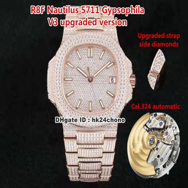 2021 r8f v3 nautilus 5711 rose gold gypsophila full diamonds cal 324 automatic mens watch diamond dial diamond bracelet gents spor269v, Slivery;brown
2021 r8f v3 nautilus 5711 rose gold gypsophila full diamonds cal 324 automatic mens watch diamond dial diamond bracelet gents spor269v, Slivery;brown
