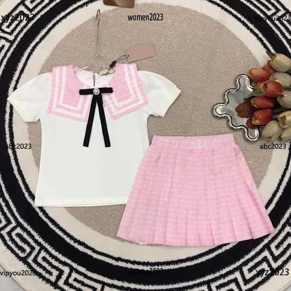 2023 baby tracksuits kids clothes navy collar design child summer sets 2pcs fashion t-shirt and letter printed pleated skirt ing, White
2023 baby tracksuits kids clothes navy collar design child summer sets 2pcs fashion t-shirt and letter printed pleated skirt ing, White