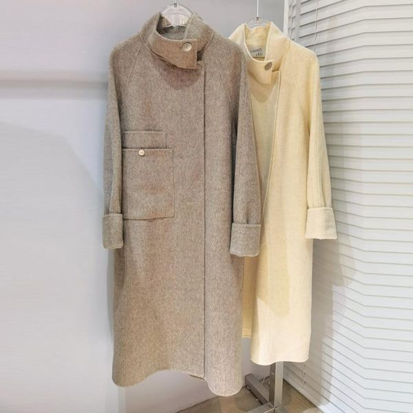 fur 22 fashion 100% creamywhite wool overcoat runway chic high collar solid color jacket women long sleeve covered button clothes, Black
fur 22 fashion 100% creamywhite wool overcoat runway chic high collar solid color jacket women long sleeve covered button clothes, Black