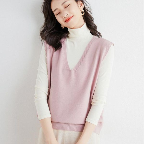 tanks wool blend knitwear vest ladies spring and autumn outer wear loose fashion vneck versatile solid color sleeveless thin section, Black;white
tanks wool blend knitwear vest ladies spring and autumn outer wear loose fashion vneck versatile solid color sleeveless thin section, Black;white