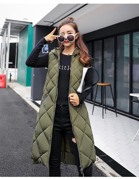 vests new winter ladies down cotton vest long section women's korean version of loose fashion warm waistcoat hooded women's jacket, Black;white
vests new winter ladies down cotton vest long section women's korean version of loose fashion warm waistcoat hooded women's jacket, Black;white