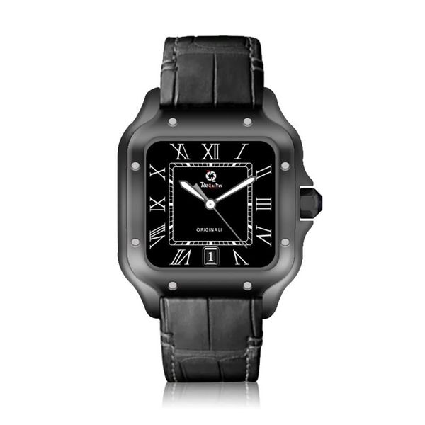 men's automatic mechanical watch requin santo black stainless steel case leather strap w2sa three-hand calendar sapphire dial347q, Slivery;brown
men's automatic mechanical watch requin santo black stainless steel case leather strap w2sa three-hand calendar sapphire dial347q, Slivery;brown