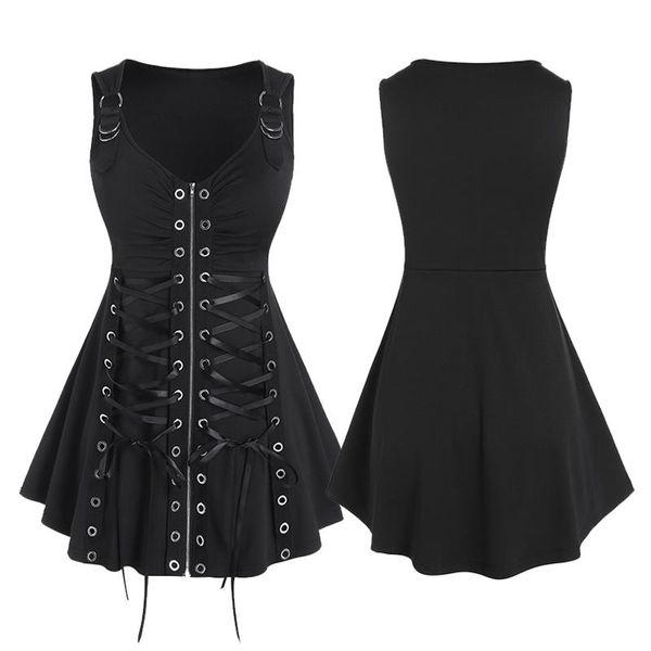 tanks women's waistcoat vest 50s sleeveless scoop fix bondage with zipper button swing hem loose flowly punk gothic bustier, Black;white
tanks women's waistcoat vest 50s sleeveless scoop fix bondage with zipper button swing hem loose flowly punk gothic bustier, Black;white