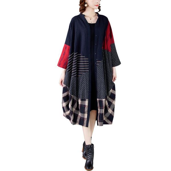 raincoats 2021 spring new casaco feminino oversize loose women's trench coat retro ethnic style cotton linen temperament long coat, Black
raincoats 2021 spring new casaco feminino oversize loose women's trench coat retro ethnic style cotton linen temperament long coat, Black