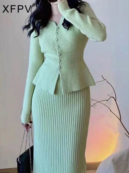 two piece dress xfpv fashion chic slim cardigan sweater y2k women knitted two piece skirt set fashion autumn winter sm3849 230421, White
two piece dress xfpv fashion chic slim cardigan sweater y2k women knitted two piece skirt set fashion autumn winter sm3849 230421, White