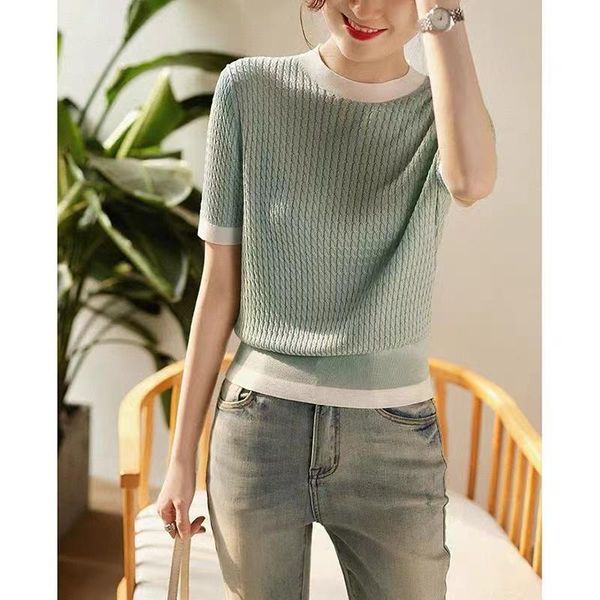 tanks summer new shortsleeved wool knitted sweater round neck loose allmatch color matching thin tshirt women, Black;white
tanks summer new shortsleeved wool knitted sweater round neck loose allmatch color matching thin tshirt women, Black;white